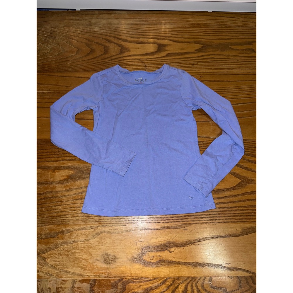 SCOUT + RO Kids Long Sleeve Shirt Size 7 Periwinkle Blue Bird Detail